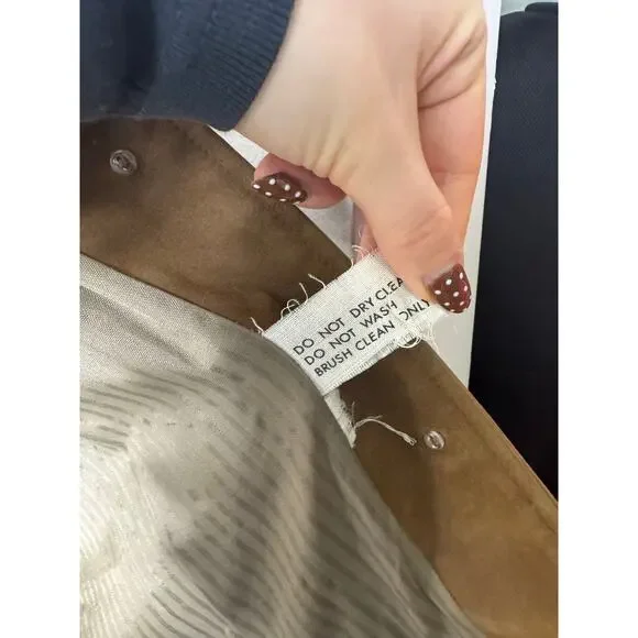 Vintage Brown Suede Fringe Jacket Boho Western 80s 70s Festival - Picture 14 of 14